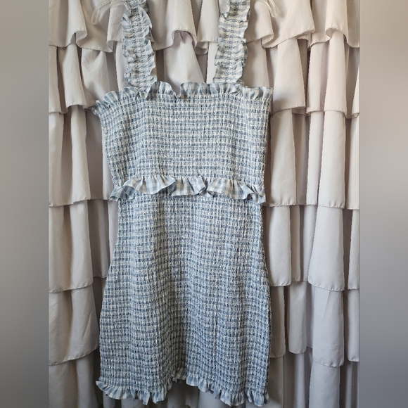 Women's Asos Smock Design Dress Size 12 with Ruffle Shoulder Straps - Picture 1 of 5